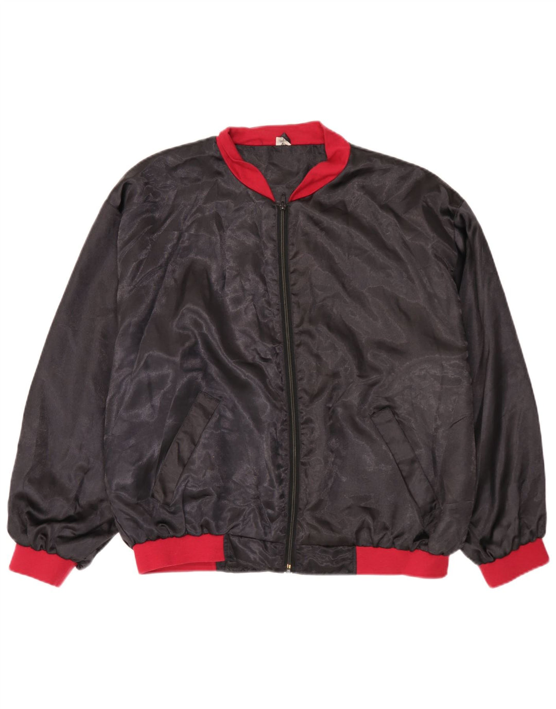 Vintage Herren Bomberjacke UK 38 Mittelschwarzes Colourblock-Polyamid