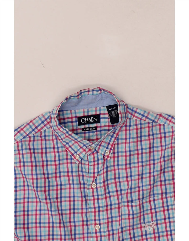 CHAPS Mens Short Sleeve Shirt XL Multicoloured Check Cotton Vintage Chaps and Second-Hand Chaps from Messina Hembry 