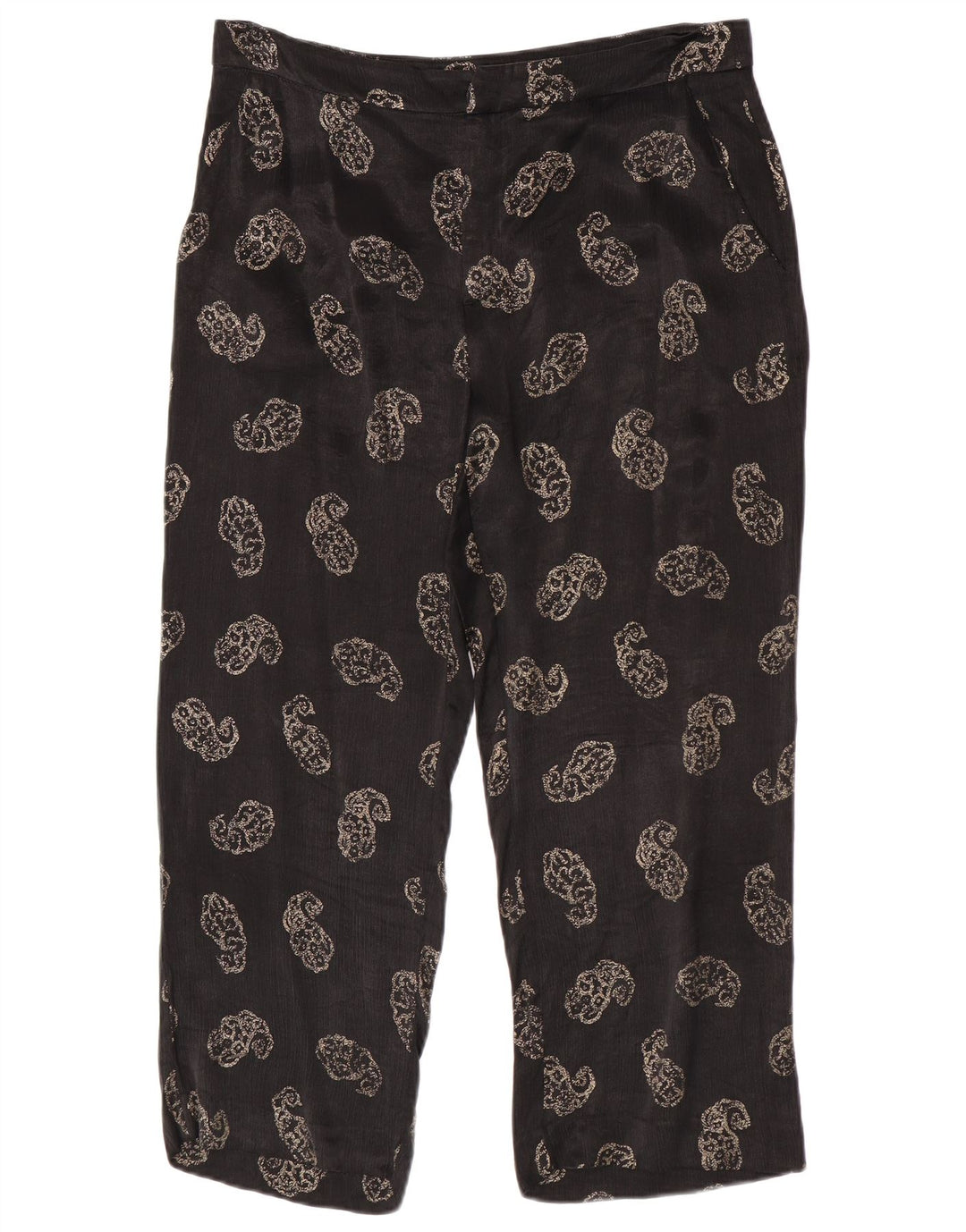 Kurze Hose von Zara für Damen, Größe L, W30, L24, Schwarz, Paisleymuster