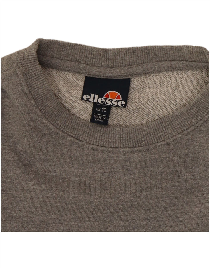 Ellesse Womens Graphic Oversized Sweatshirt Pullover UK 10 Small Grau meliert