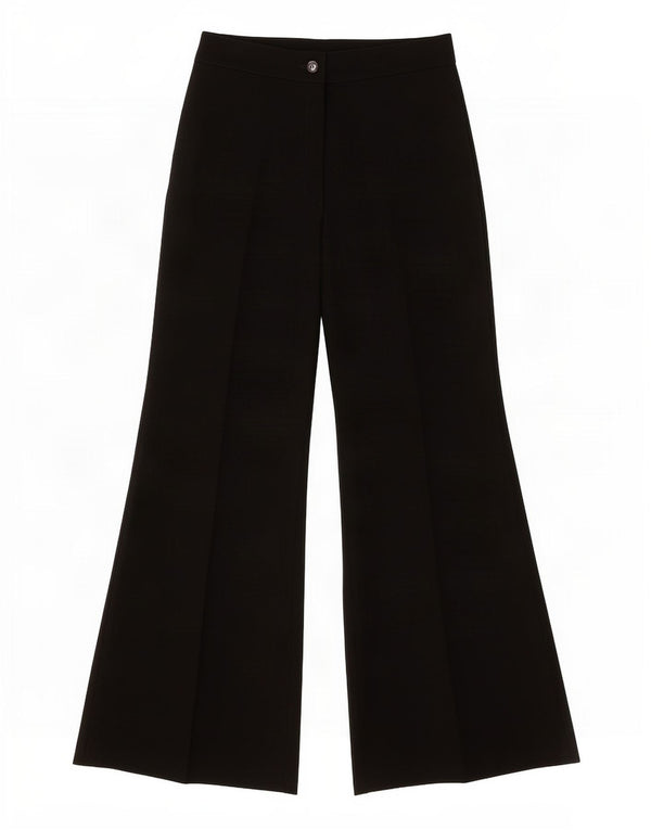 Vintage Damen Anzughose mit weitem Bein W26 L27 Schwarze Wolle