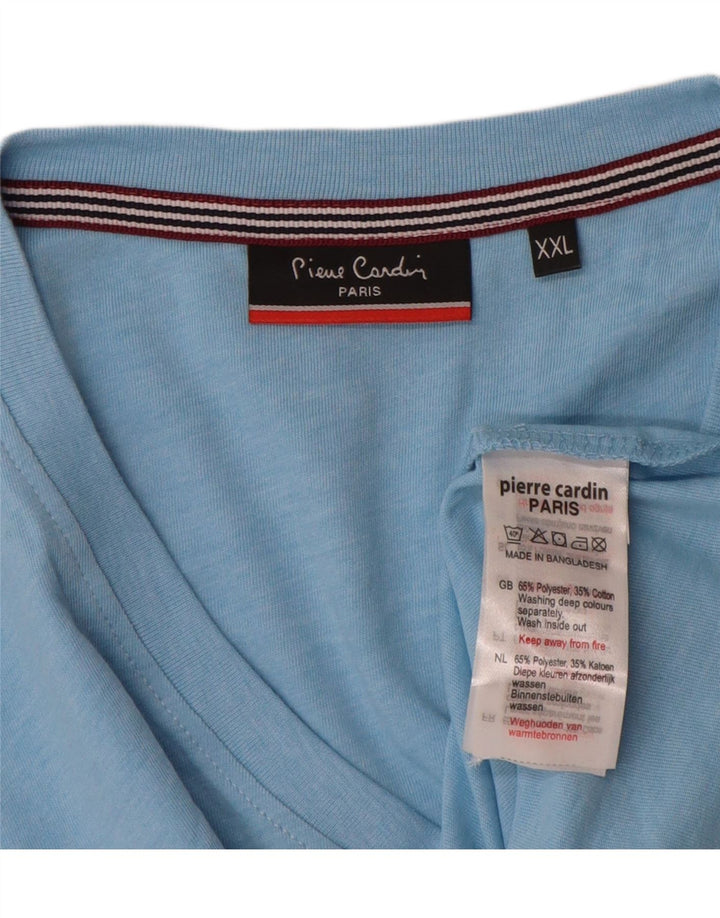 Pierre Cardin Herren T-Shirt Top 2XL Blau Polyester