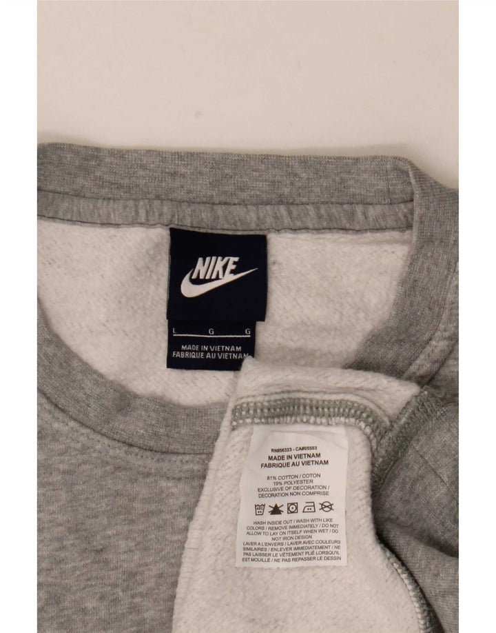 Nike Herren-Sweatshirt-Pullover, große grau gefleckte Baumwolle