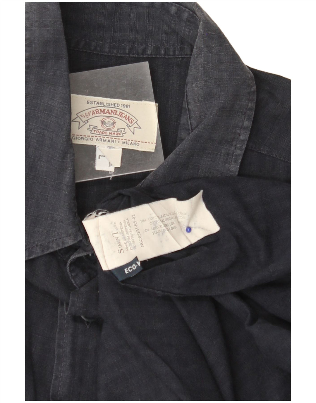 ARMANI JEANS Herrenhemd Große marineblaue Nadelstreifen-Baumwolle