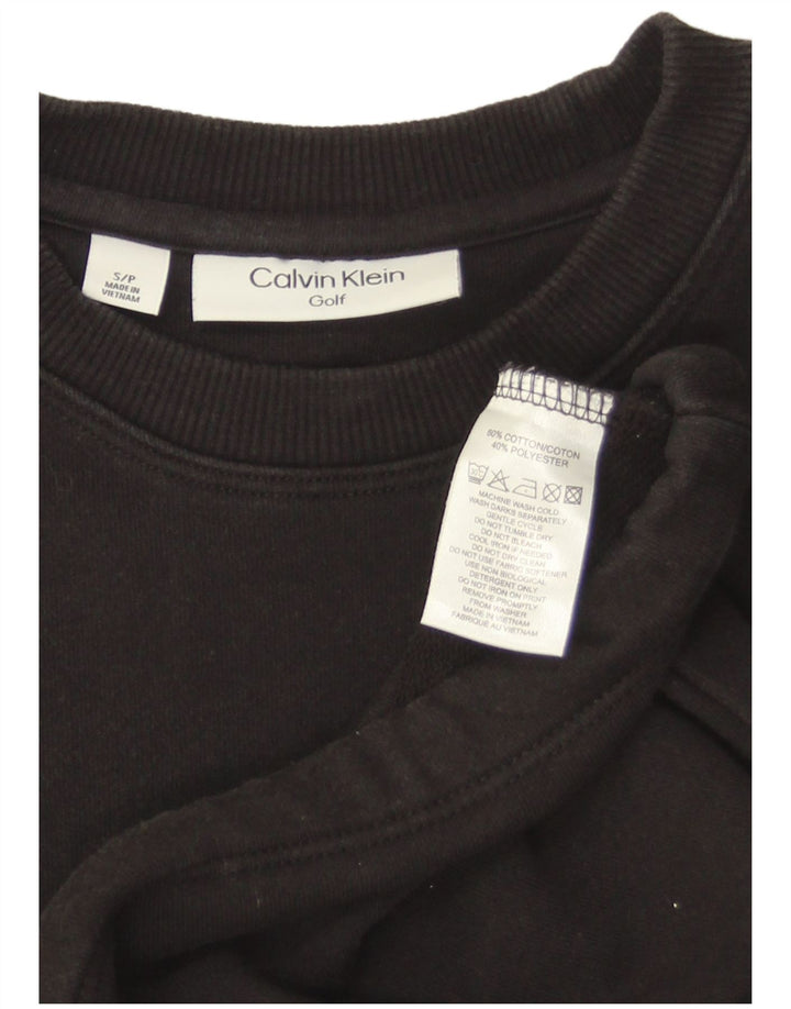Calvin Klein Womens Golf Crop Oversized Top 3/4 Ärmel UK 10 Small Schwarz