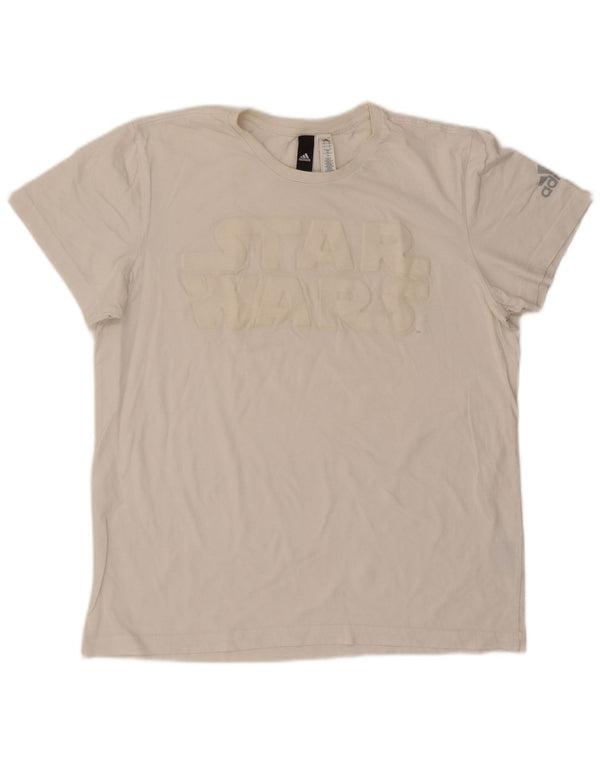 Adidas Herren Star Wars Graphic T-Shirt Top Große weiße Baumwolle