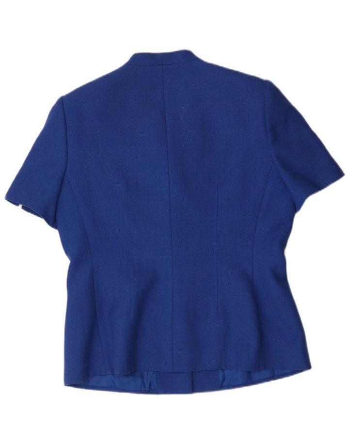 Kasper Damen-Blazer, kurzärmelig, 4 Knöpfe, Gr. 14, Blau