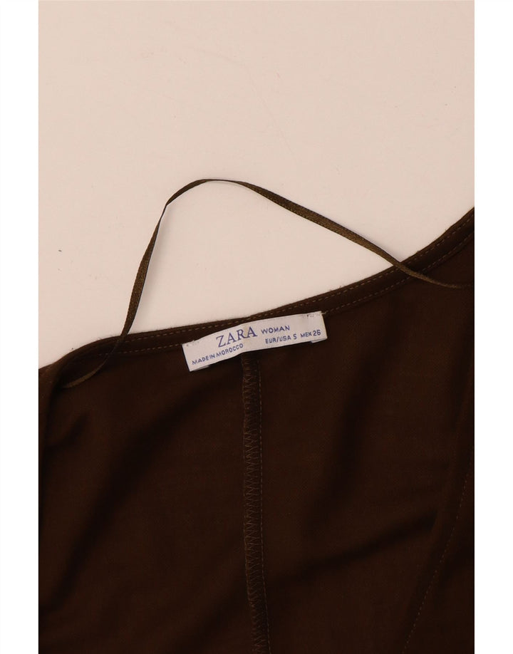 ZARA Damen-Overall mit langen Ärmeln, Gr. 10, Größe S, braun, Viskose