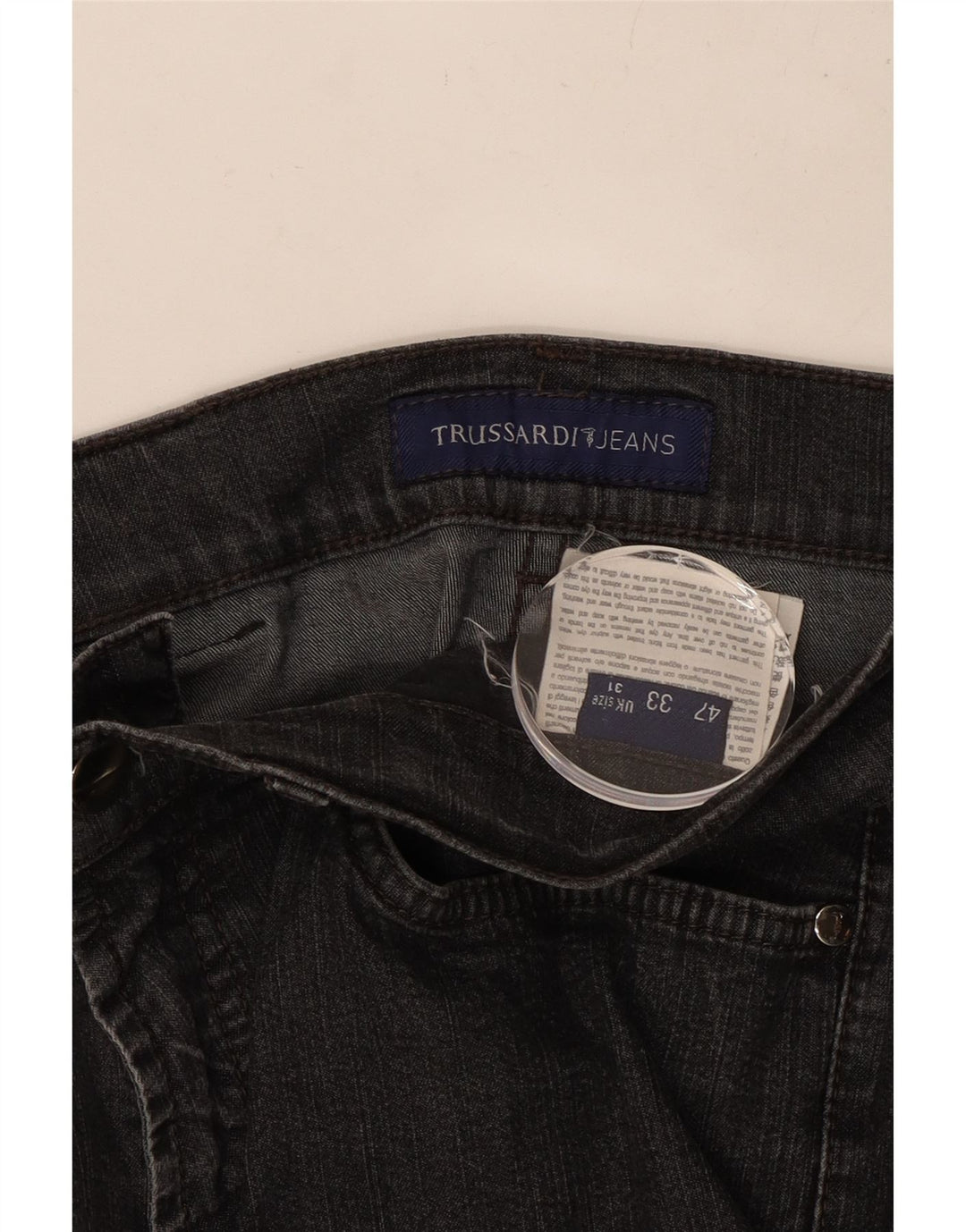 TRUSSARDI Damen Straight Jeans W31 L27 Grau