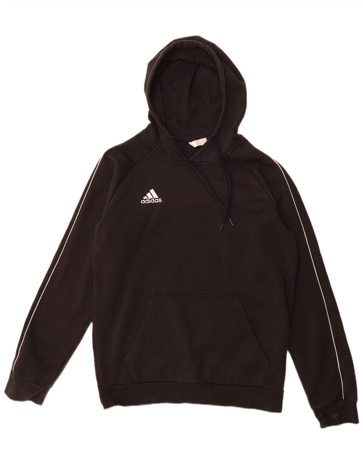 ADIDAS Mens Hoodie Jumper Medium Black Cotton
