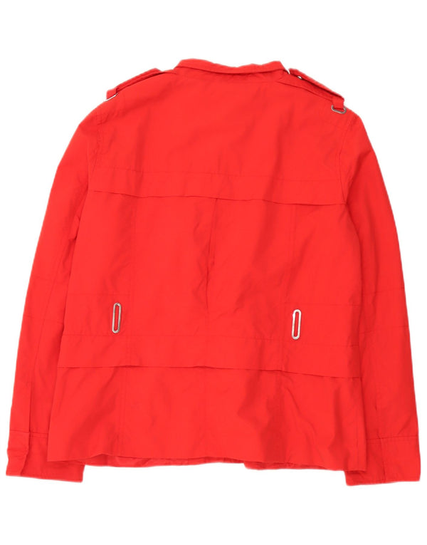 Zara Damen Militärjacke UK 18 XL Rote Baumwolle