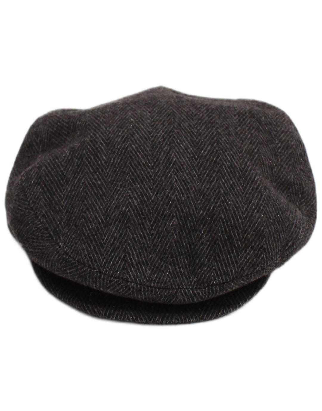 Vintage Herren Schiebermütze Mittelgrau Herringbone Classic