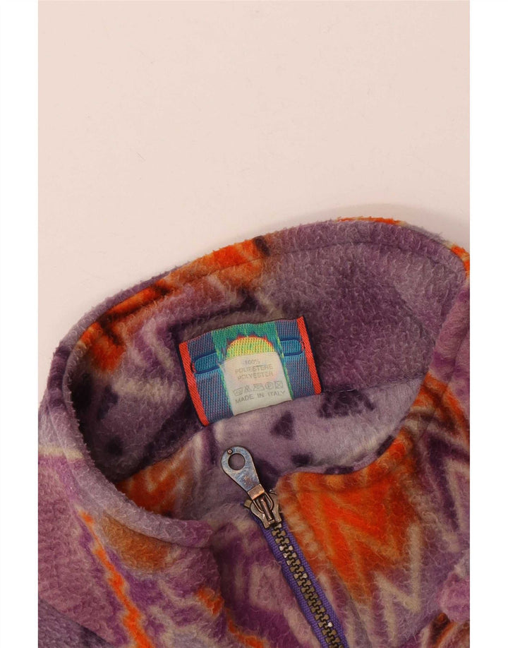 Santostefano Damen Übergroße Fleecejacke UK 16 Large Lila Geometrisch