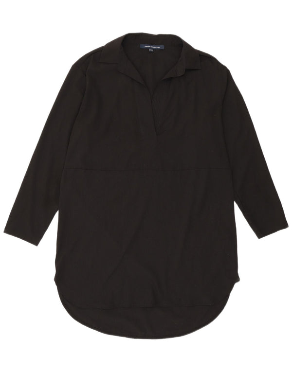 FRENCH CONNECTION Lang geschnittenes Pullover-Hemd für Damen, UK 8, Größe S, Schwarz