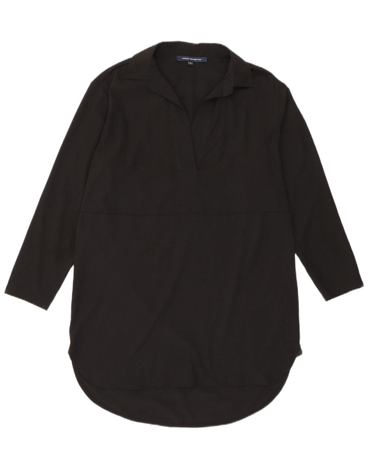 FRENCH CONNECTION Lang geschnittenes Pullover-Hemd für Damen, UK 8, Größe S, Schwarz