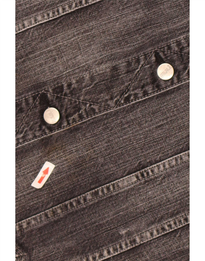 Vintage Herren Jeansjacke UK 42 XL Schwarz Baumwolle