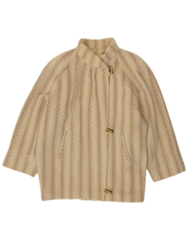 Arezia Damen Übergroßer Dufflecoat UK 20 2XL Beige Fischgrätenwolle