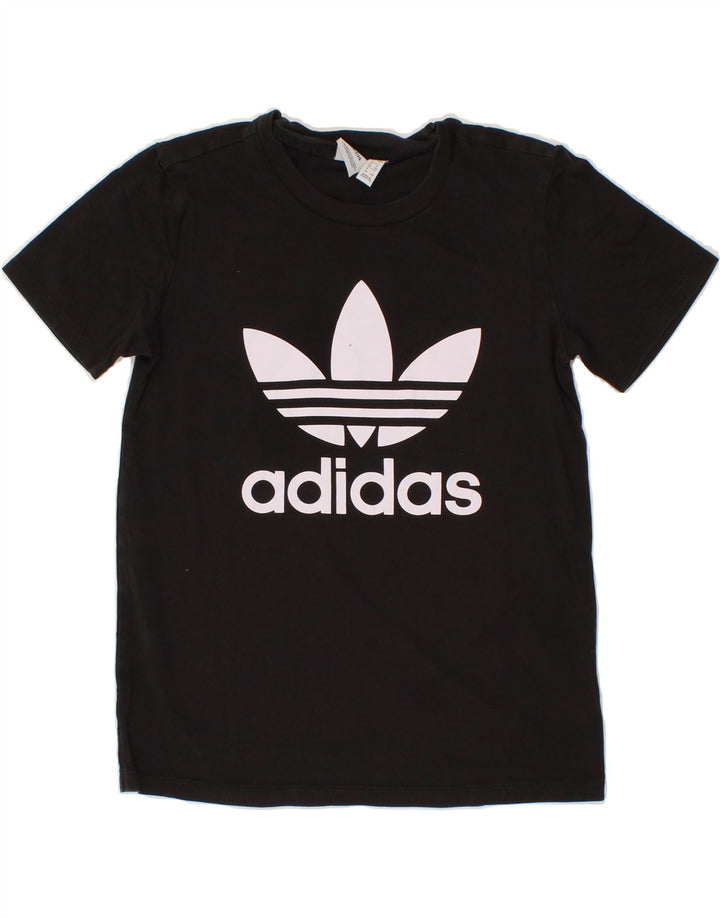 ADIDAS Womens Graphic T-Shirt Top UK 8 Small  Black Vintage Adidas and Second-Hand Adidas from Messina Hembry 