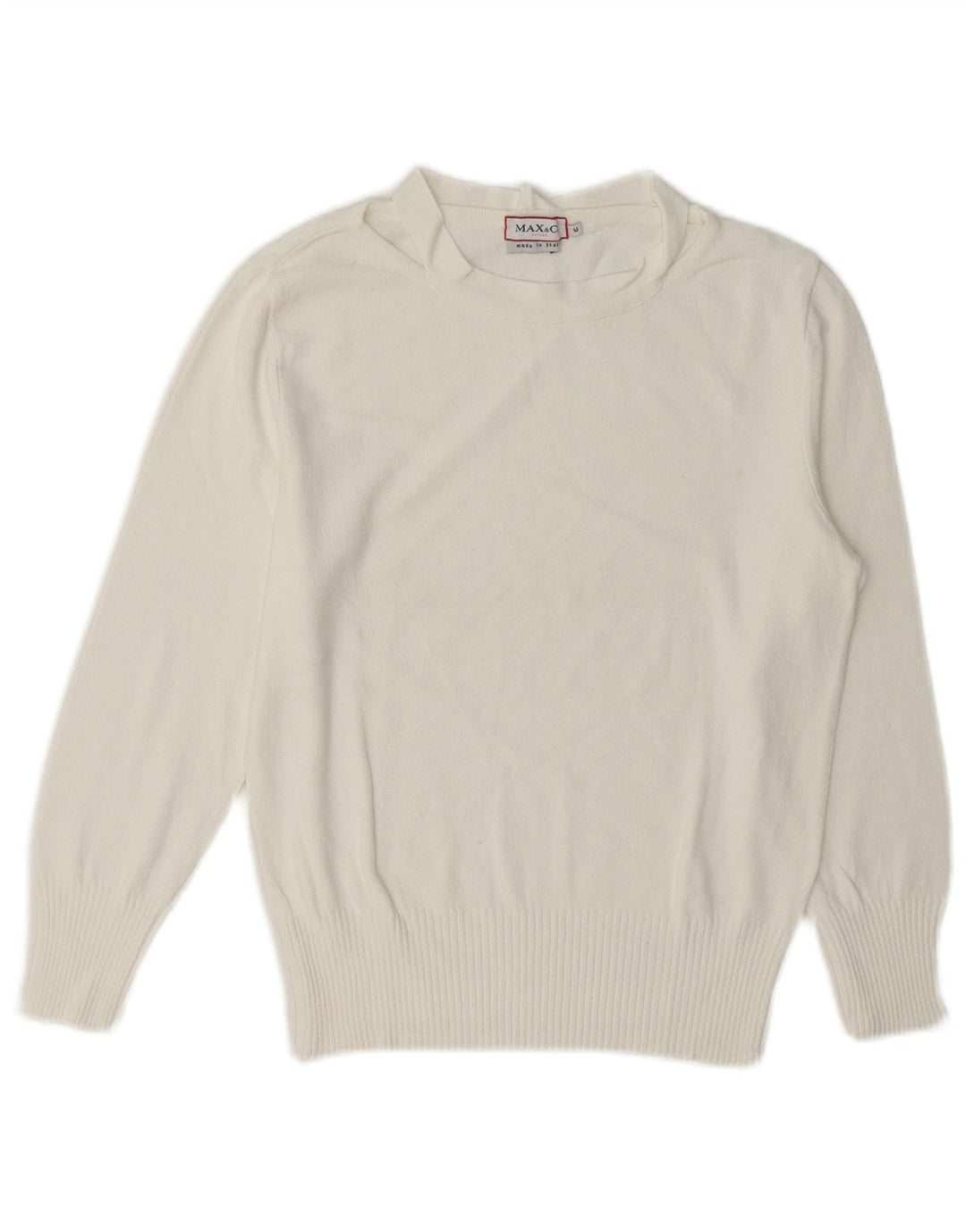 Max & Co. Damen-Pullover mit U-Boot-Ausschnitt, UK 12, Mittelweiß