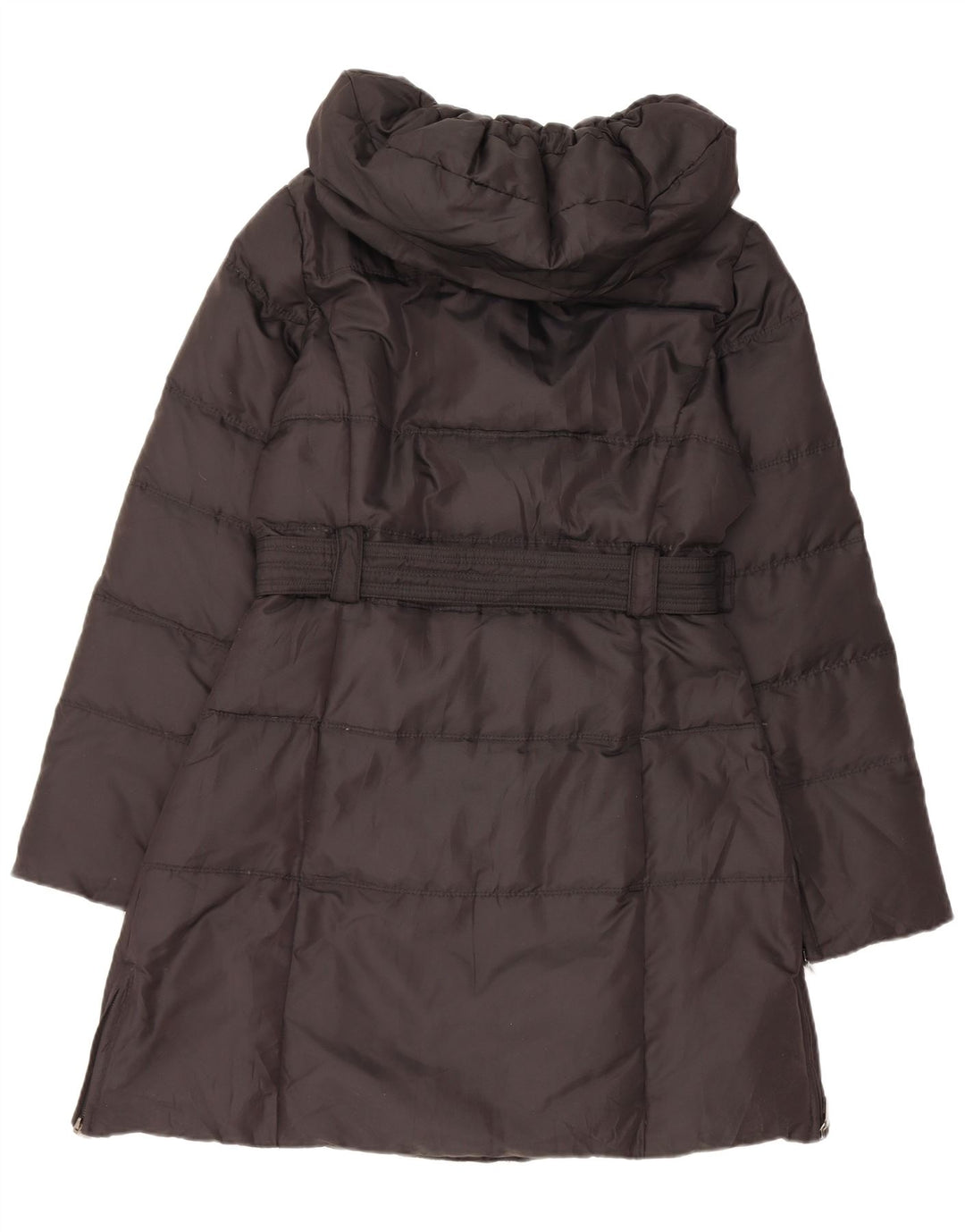 Zara Damen Kapuzenmantel, gepolstert, UK 14, mittelschwarz