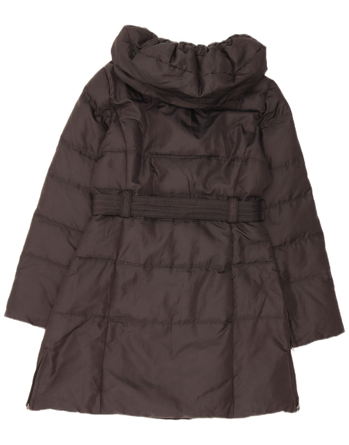 Zara Damen Kapuzenmantel, gepolstert, UK 14, mittelschwarz
