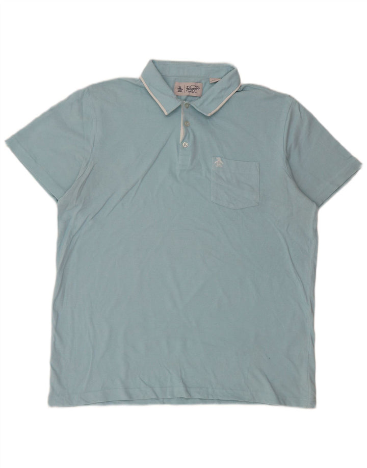 Penguin Herren Poloshirt XL Blau Baumwolle
