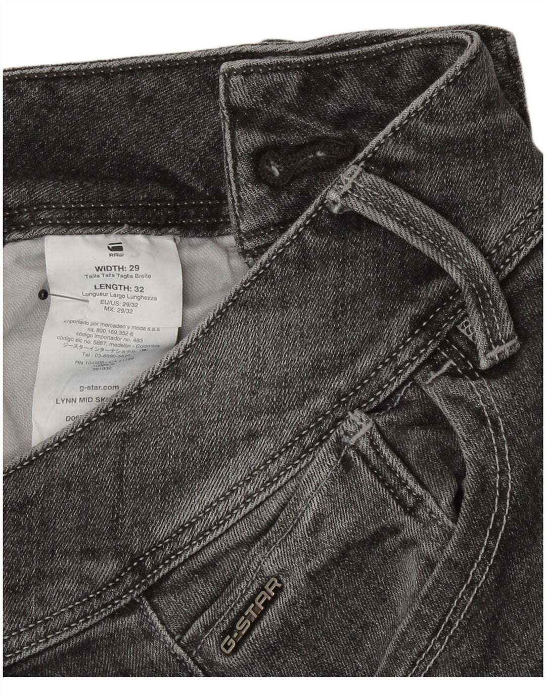 G-Star Damen Skinny Jeans W29 L32 Graue Baumwolle