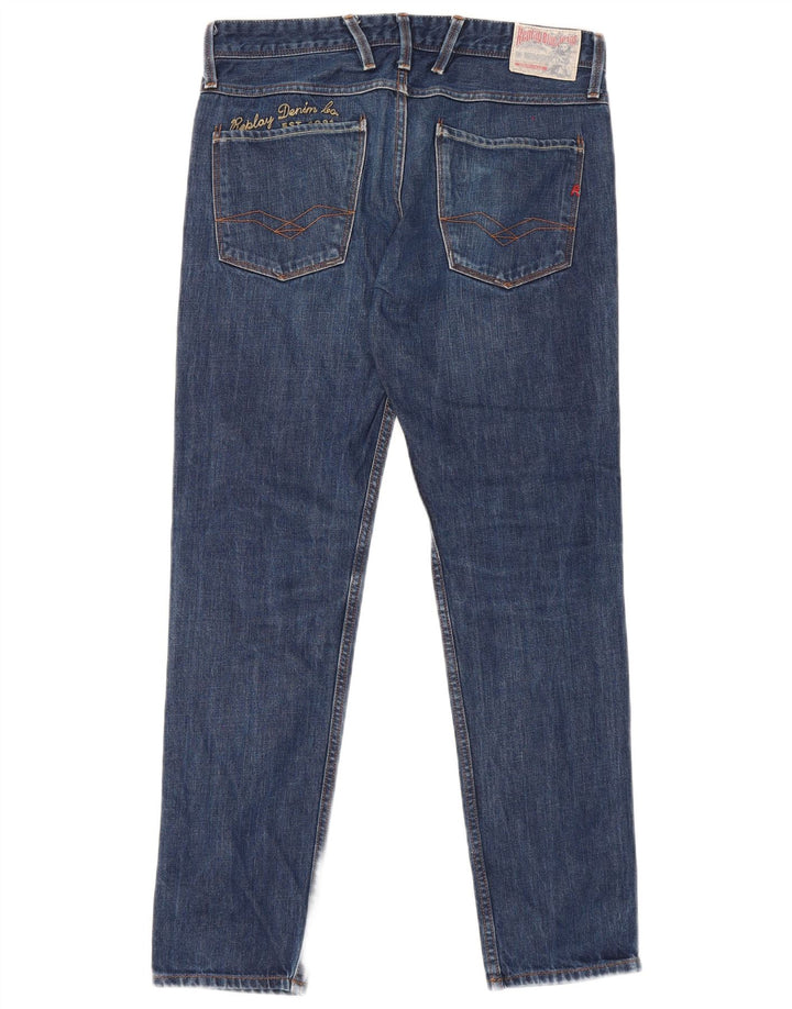 Replay Herren Slim Jeans W32 L32 Blaue Baumwolle