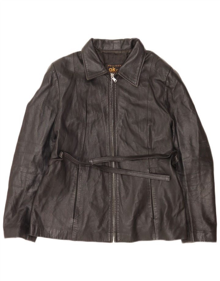 Pellicceria Damen Lederjacke UK 14 Medium Schwarz