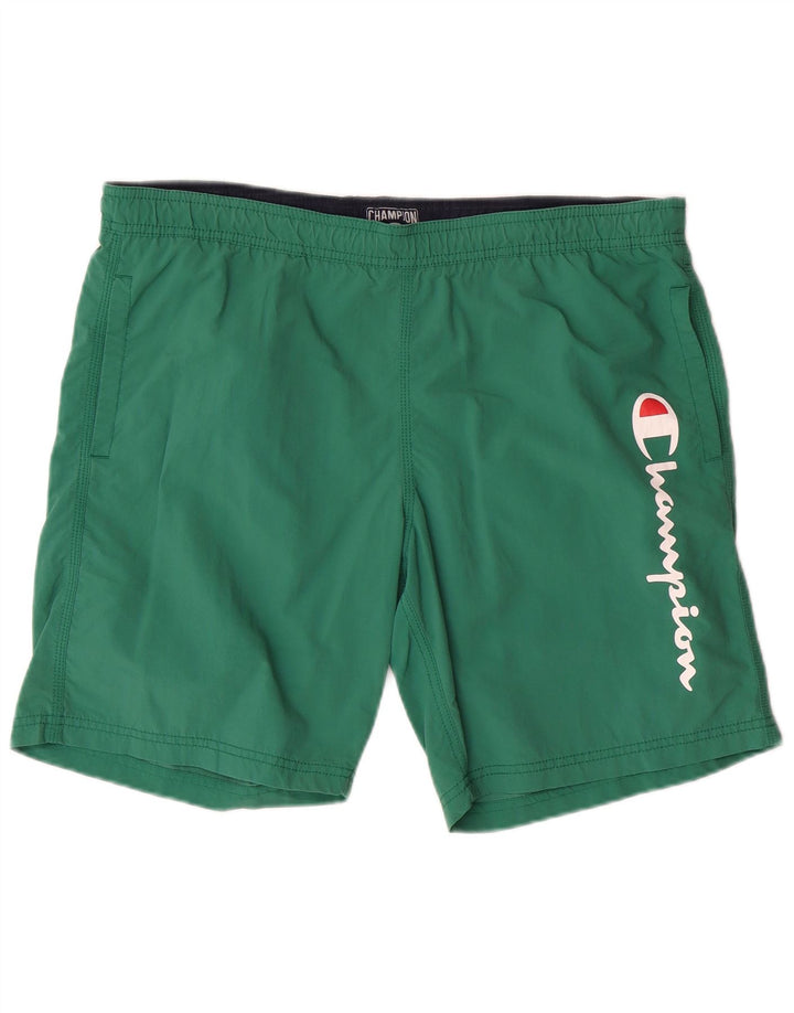 CHAMPION Herren-Badeshorts mit Grafik, Größe L, Grün