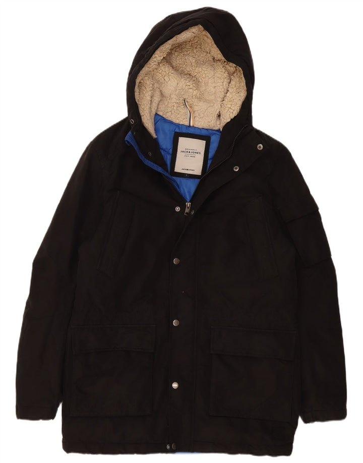 Jack & Jones Herren-Jacke mit Kapuze, gepolstert, Größe 36, Größe S, Schwarz, Polyester