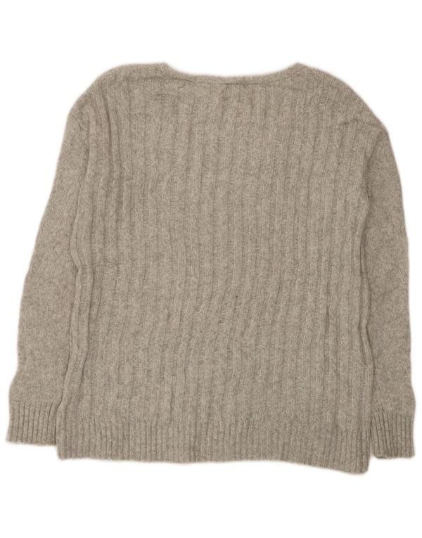 Gap Damen-Pullover, übergroß, V-Ausschnitt, Gr. 6, XS, Grau