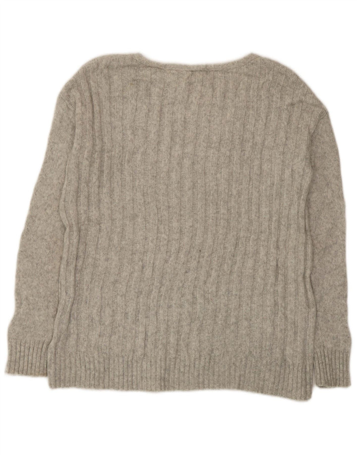 Gap Damen-Pullover, übergroß, V-Ausschnitt, Gr. 6, XS, Grau