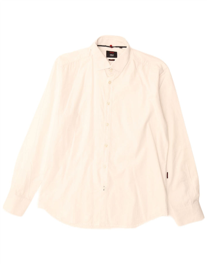 Carrera Herren-Slim-Fit-Hemd, Größe L, Weiß