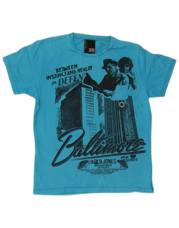 Jack & Jones Baltimore Graphic T-Shirt für Herren, groß, aus blauer Baumwolle