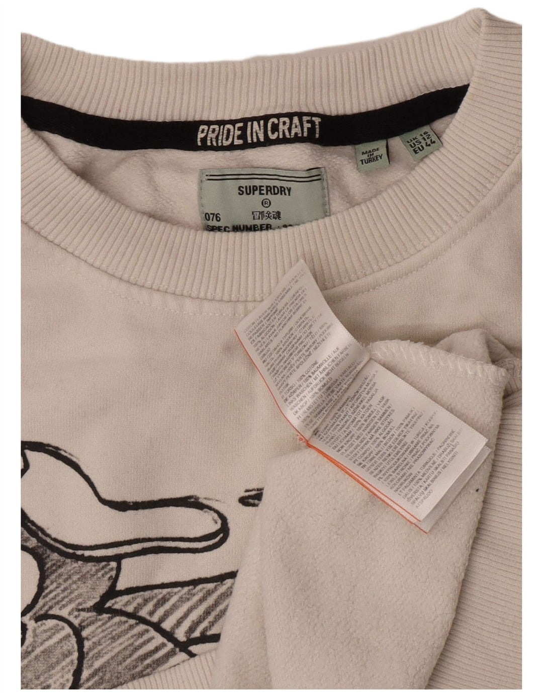 Superdry Damen-Sweatshirt in Übergröße mit Grafik, Gr. 16, Weiß