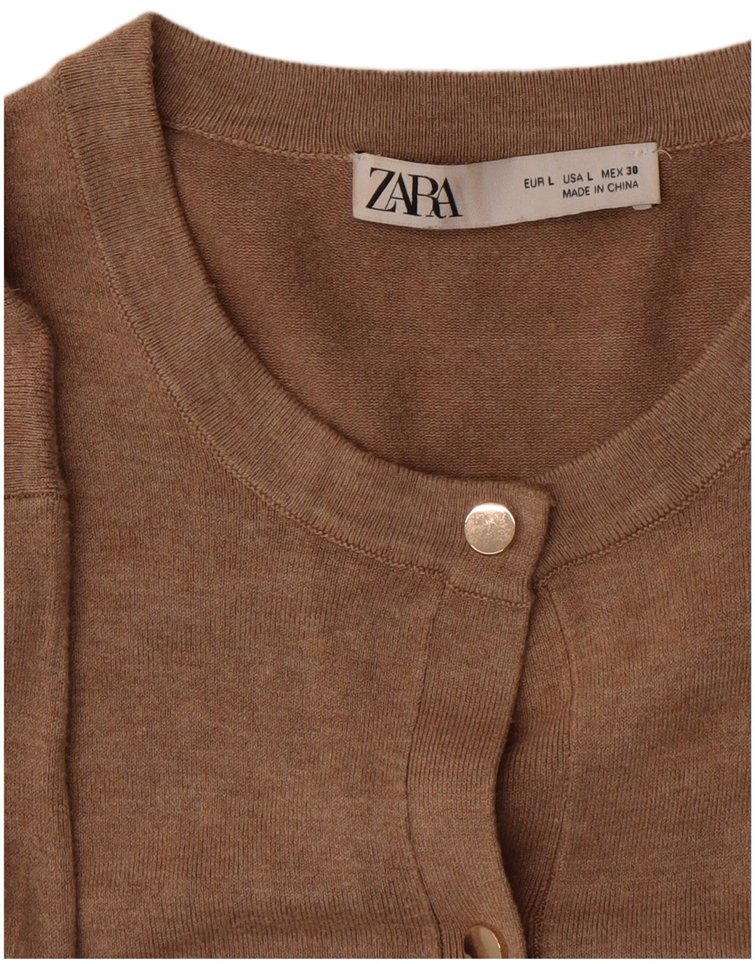 Zara Damen-Cardigan-Pullover UK 14 Large Braun