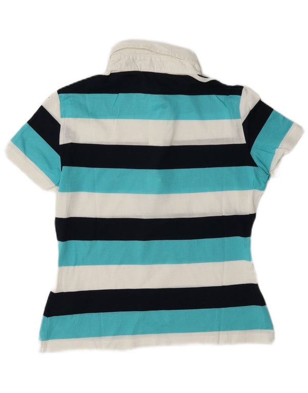 Murphy & Nye Rugby-Poloshirt für Damen, UK 12, mittelblau, gestreift, Baumwolle