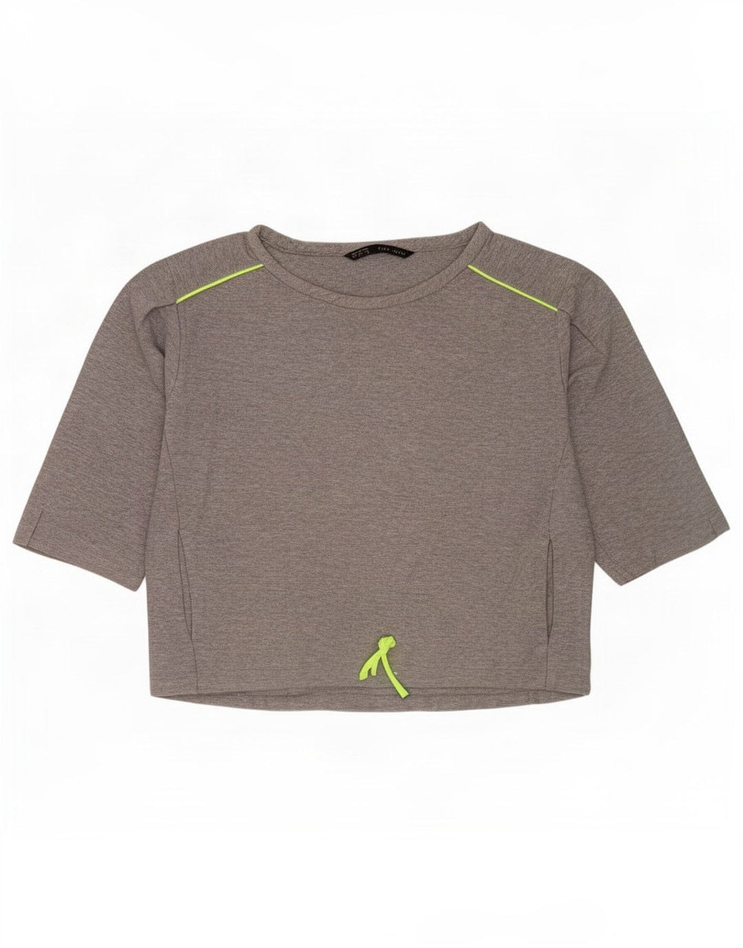 Zara Damen-Sweatshirt mit 3/4-Ärmeln, UK-Gr. 14, Mittelgrau