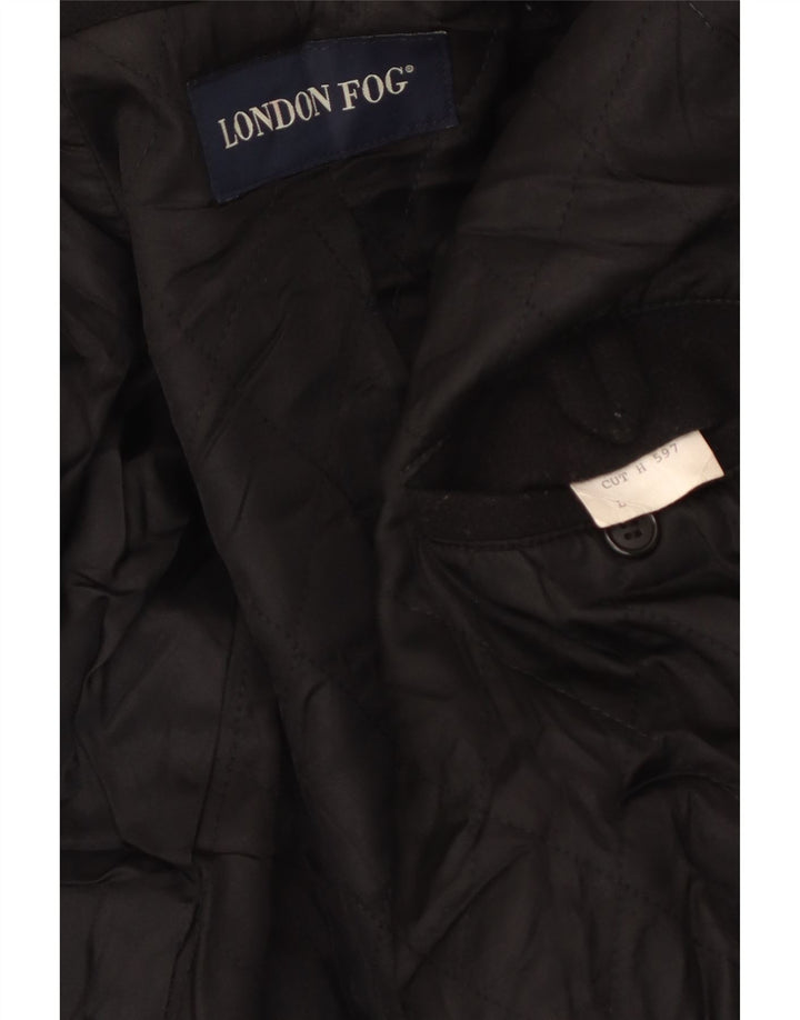 LONDON FOG Herren Übergroßer Mantel UK 40 Large Schwarz