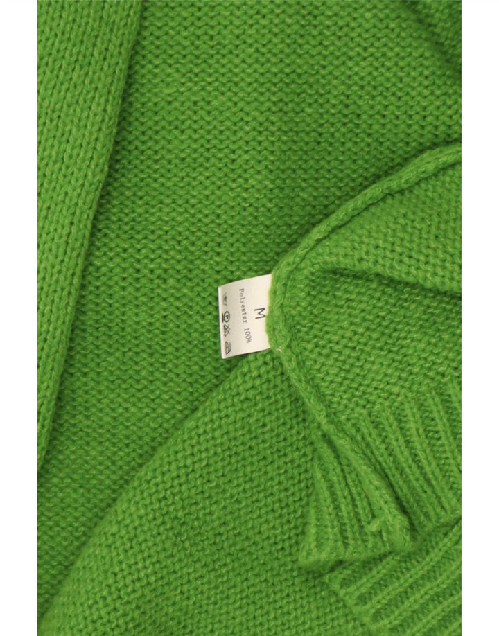 Vintage Damen Longline Open Cardigan Pullover UK 14 Mittelgrünes Polyester
