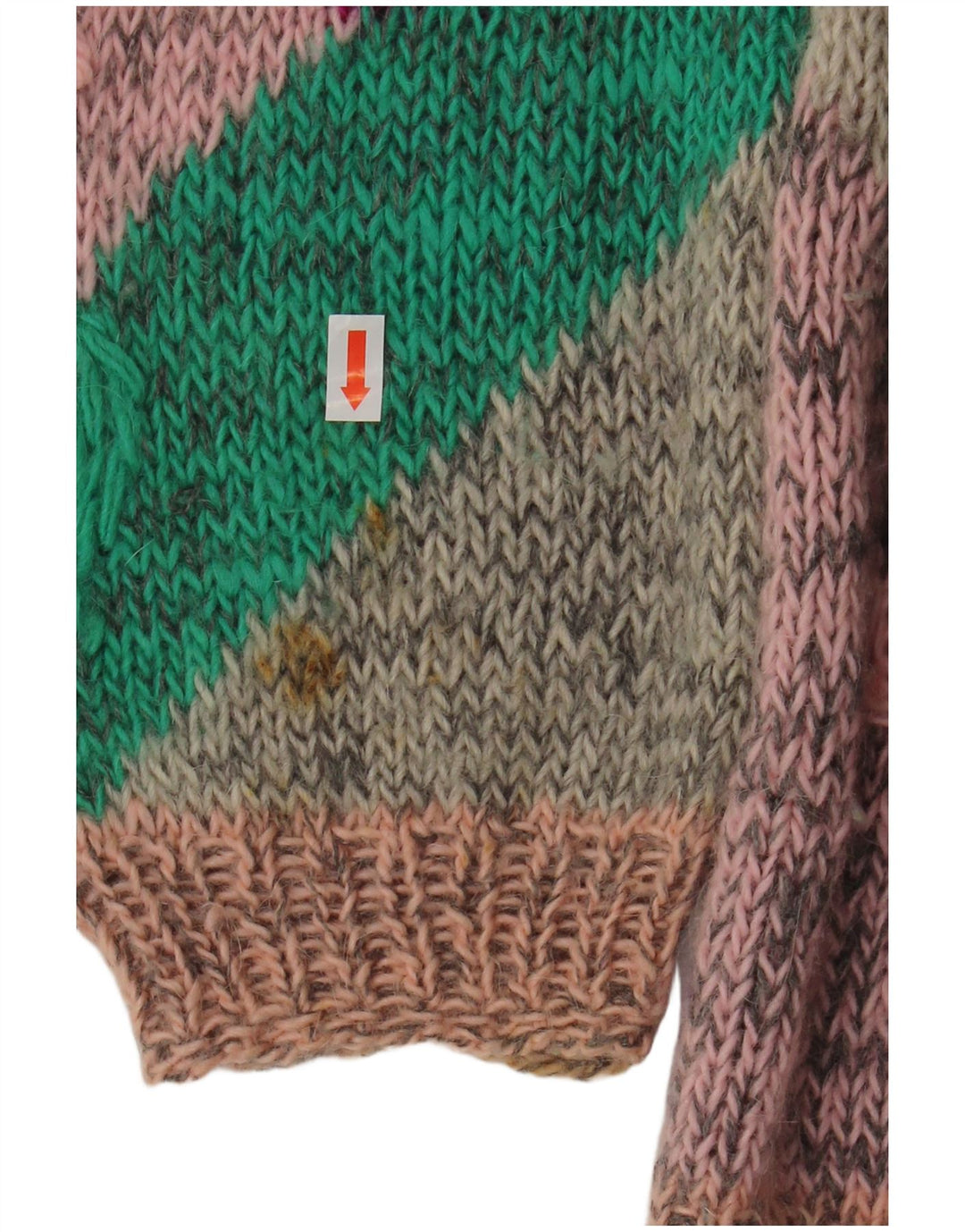 VINTAGE Damen-Pullover mit U-Boot-Ausschnitt, UK 18, XL, mehrfarbig, Blumenmuster