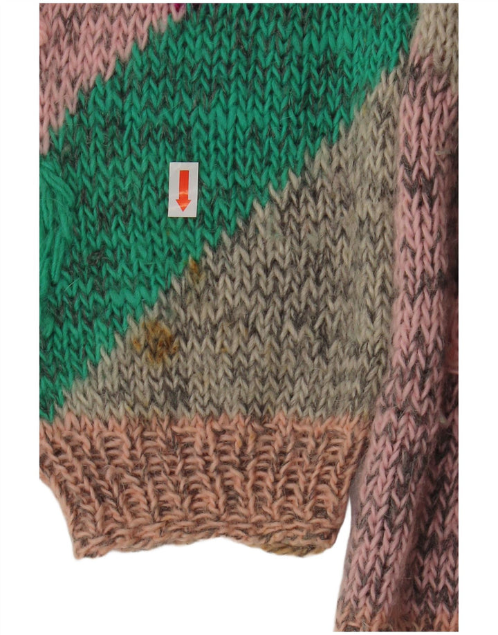 VINTAGE Damen-Pullover mit U-Boot-Ausschnitt, UK 18, XL, mehrfarbig, Blumenmuster