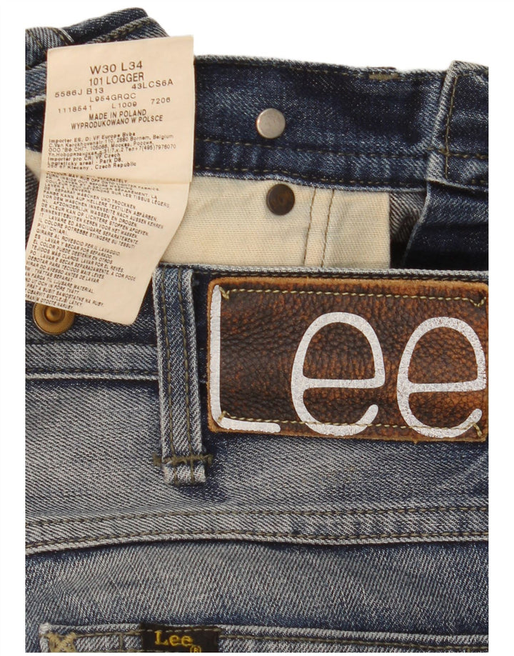 Lee Herren 101 Logger Straight Jeans W30 L34 Blaue Baumwolle