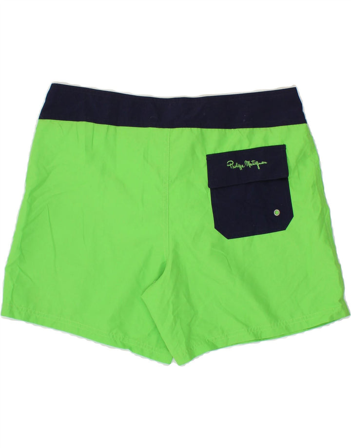 PHILIPPE MATIGNON Mens Swimming Shorts Large Green Colourblock Polyester Vintage Philippe Matignon and Second-Hand Philippe Matignon from Messina Hembry 