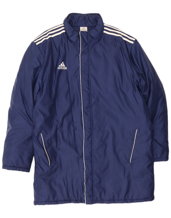 Adidas Herren-Windbreaker-Mantel UK 50/52 2XL Marineblaues Nylon