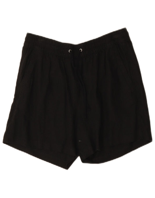Marks & Spencer Damen Chinoshorts UK 12 Medium W30 Schwarzes Leinen