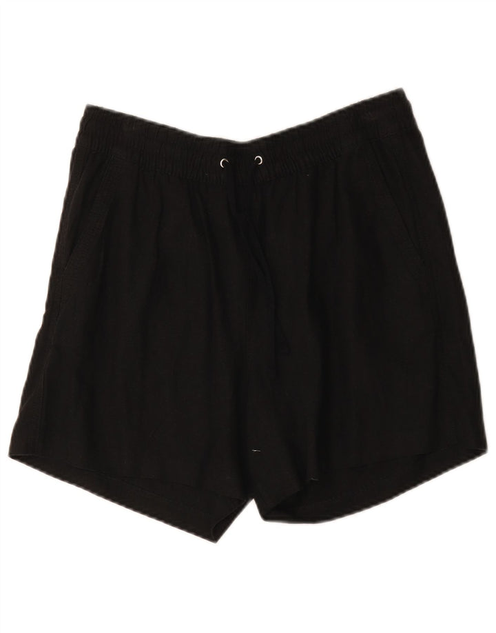 Marks & Spencer Damen Chinoshorts UK 12 Medium W30 Schwarzes Leinen