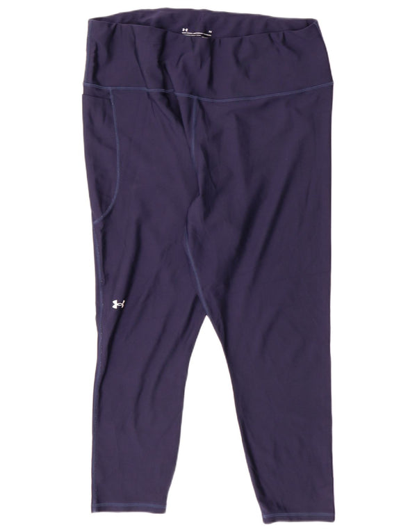 Under Armour Damen Kompressions-Capri-Leggings UK 20 2XL Marineblau Sport