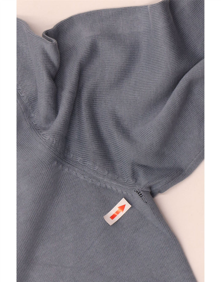 Marks & Spencer Herren-Pullover mit Rundhalsausschnitt, mittelblaue Baumwolle